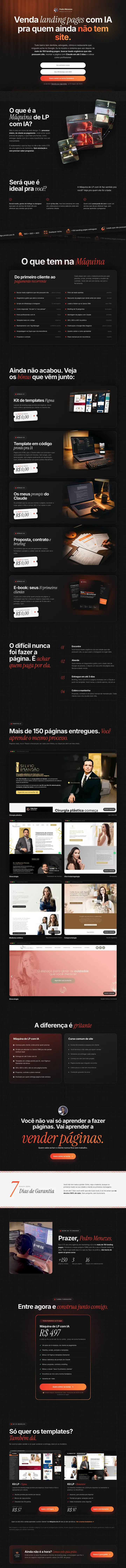 Página da Máquina de LP com IA, do topo até a oferta
